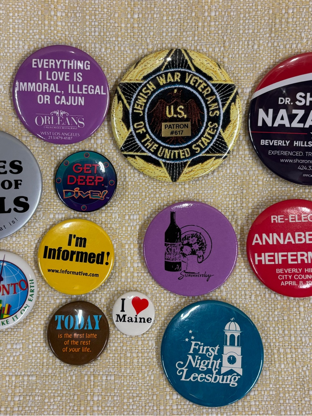 Assorted Collectible Pinback Buttons - Multicolor - Picture 5 of 5